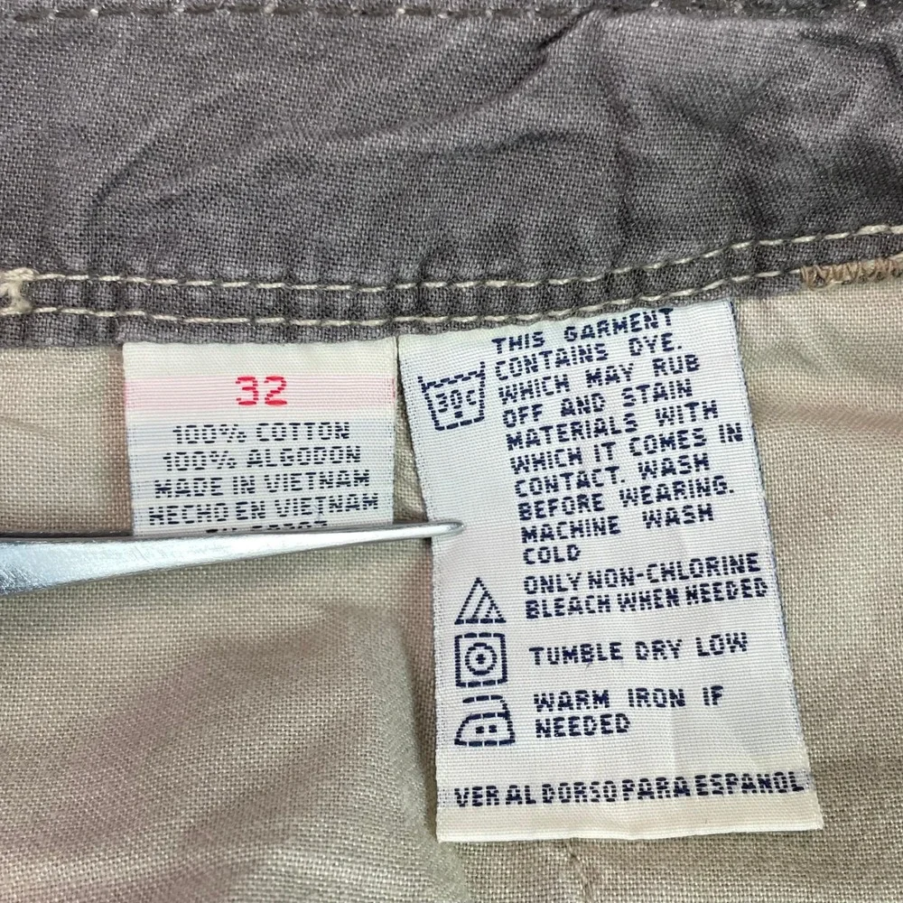 Unionbay Cargo Shorts Mens 32 Tan Khaki Palm Vintage Cotton Twill Utility Hiking
